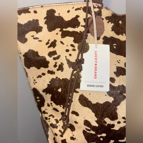 Lucky Brand Brown and Cream Cowhide Tote - Picture 5 of 14